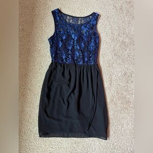 NWOT -  IZ BYER - Sleeveless Lace Dress - black blue